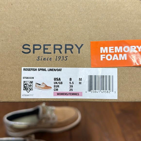 Sperry Women’s Shoes- Rosefish Sparkle - Linen Oat - Size 8 - Picture 3 of 3